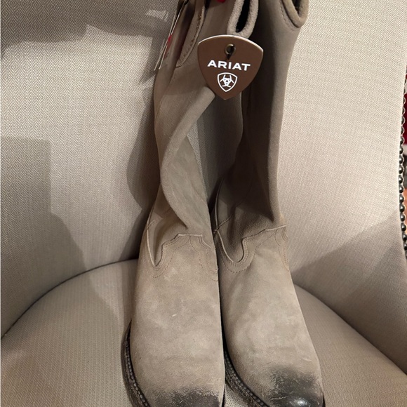 Ariat Memphis Burnt Taupe Suede Western Boots 8B NWT - Picture 7 of 10